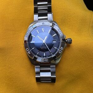 Tag Heuer Silver and Blue Sporty Watch